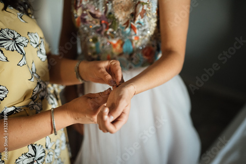  The bride and her beautiful wedding dress