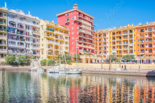 Port Sa Playa  Valencia  Spain - 3 19 2019  Bright sunny day photo looking at Port Saplaya  Valencia s Little Venice