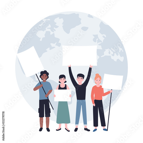 Sad people workers lose a job, employee work reduction, global financial and economic crisis. Influence coronavirus. Flat vector cartoon modern concept illustration.