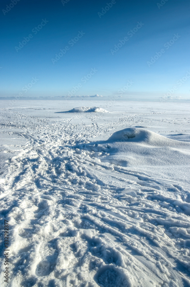 winter landscape with snow and mountains