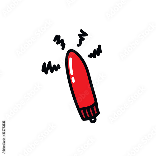vibrator sex toy doodle icon, vector illustration