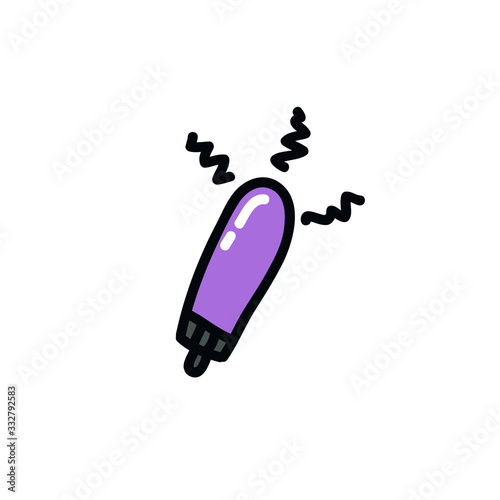vibrator sex toy doodle icon, vector illustration