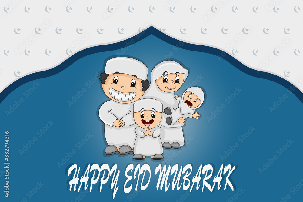 Eid Mubarak -  Eid Al-Fitr - Eid greetings - Vector Iliustration
