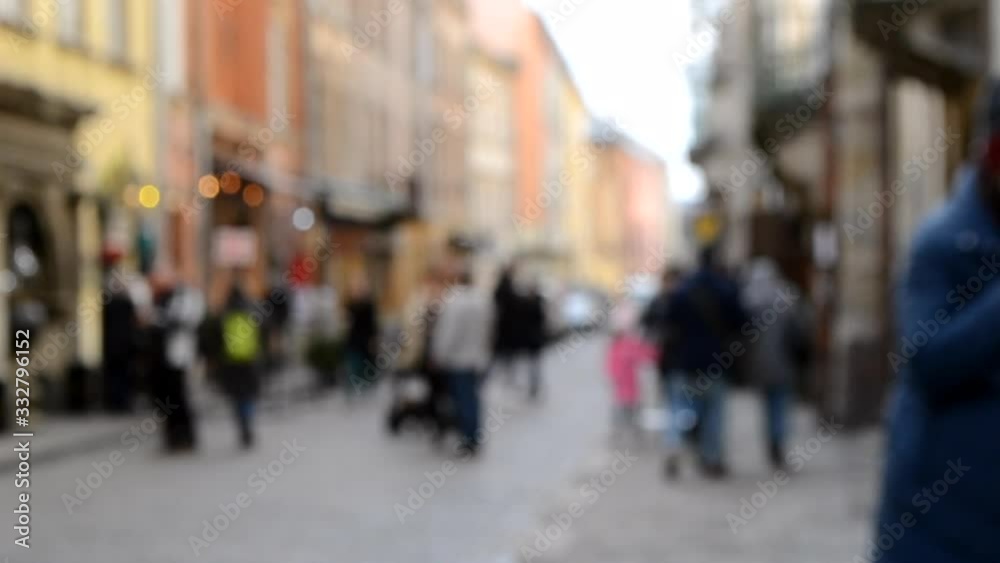 Blurred Background of many people on street square city town. Blurred Background of many people on street square city town.