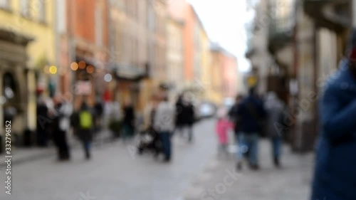 Wallpaper Mural Blurred Background of many people on street square city town. Torontodigital.ca
