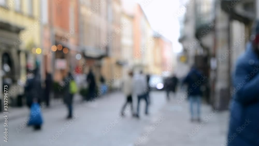 Blurred Background of many people on street square city town. Blurred Background of many people on street square city town.