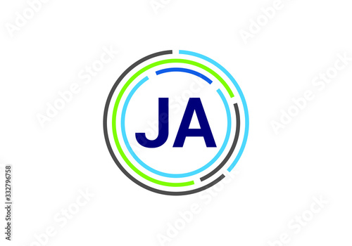 Free Download J A, JA Initial Letter Logo design vector template, Graphic Alphabet Symbol for Corporate Business Identity - GFXLoad