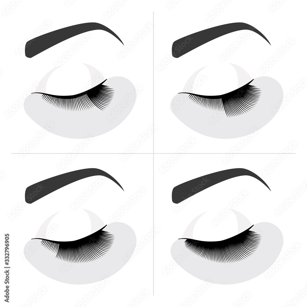 Eyelash Extension Procedure. Guide Step by Step. Infographic Vector