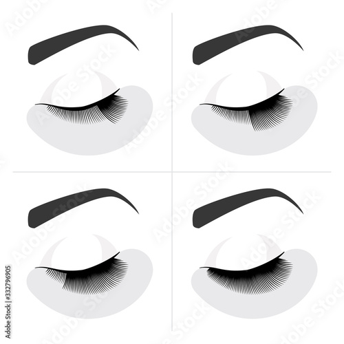 Eyelash Extension Procedure. Guide Step by Step. Infographic Vector Illustration
