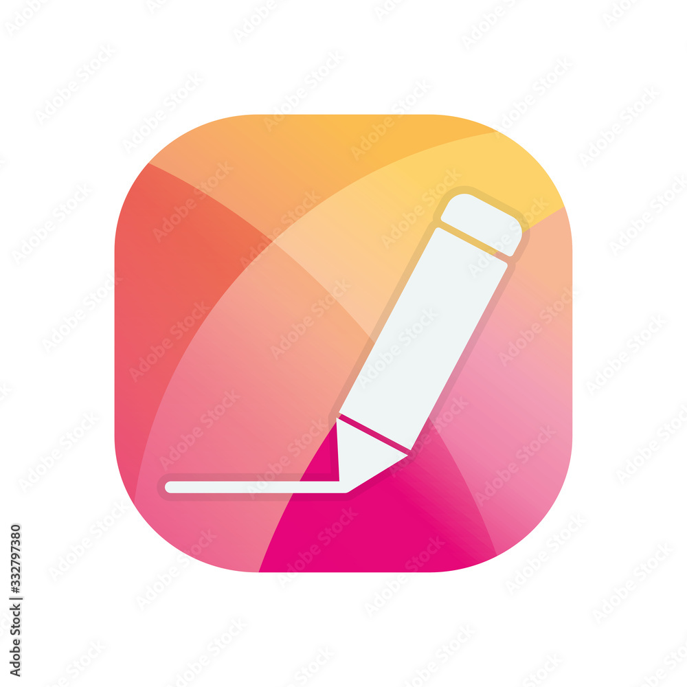 Isolated pencil block flat style icon vector design Isolated pencil block flat style icon vector design