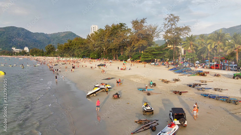 Aerial overhead view of beautiful tropical beach, Thailand Aerial overhead view of beautiful tropical beach, Thailand