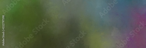dark olive green, dim gray and old mauve colored vintage abstract painted background with space for text or image. can be used as horizontal background texture