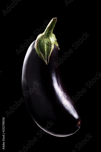 Eggplant on black background