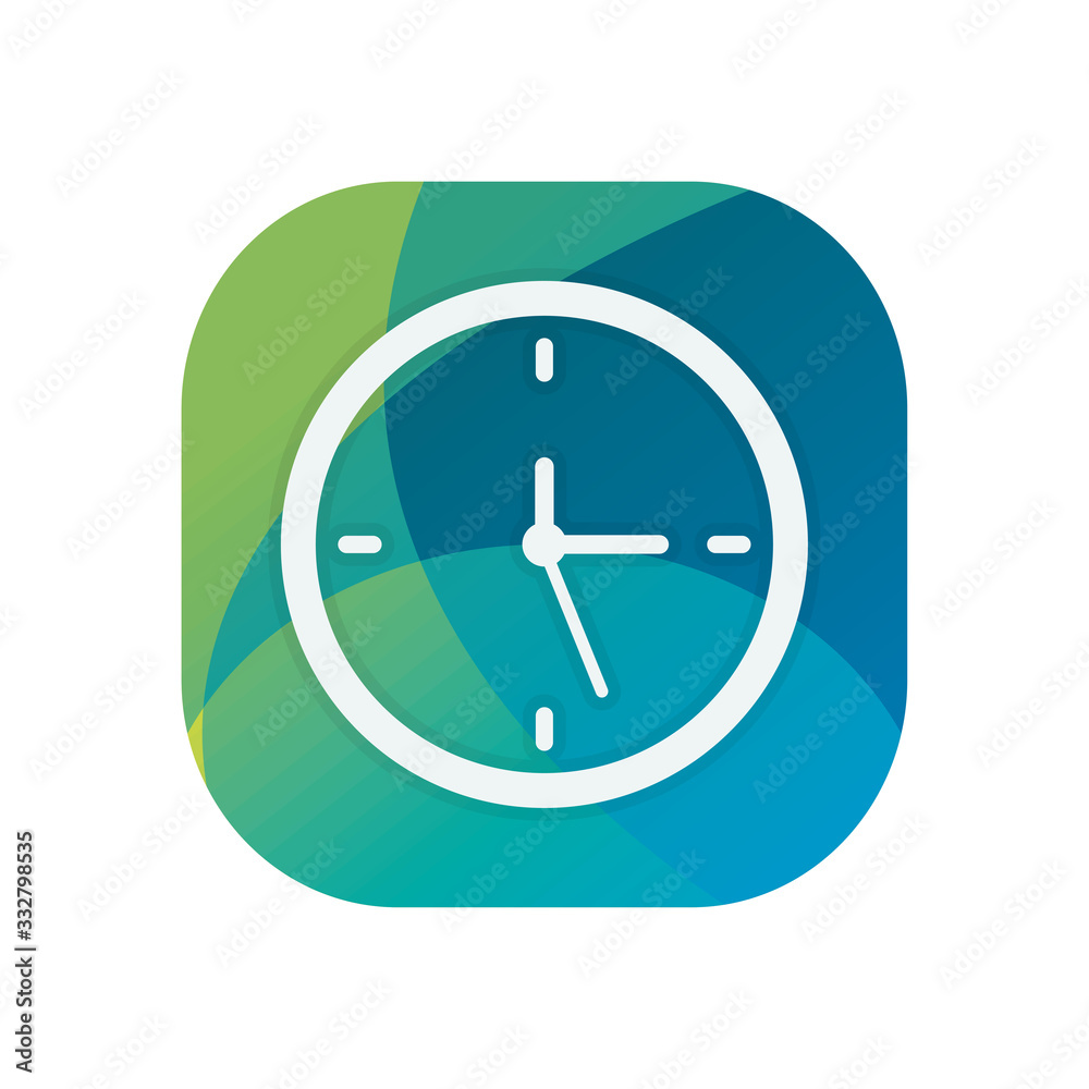 Isolated clock block flat style icon vector design Isolated clock block flat style icon vector design
