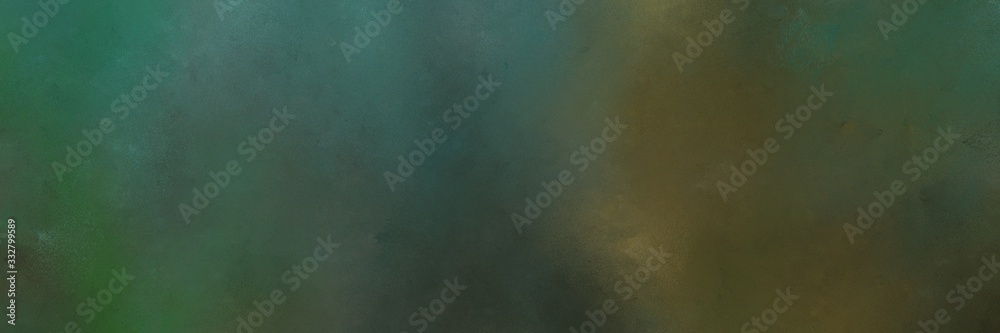 dark slate gray, teal blue and dark olive green color background with space for text or image. vintage texture, distressed old textured painted design. can be used as header or banner