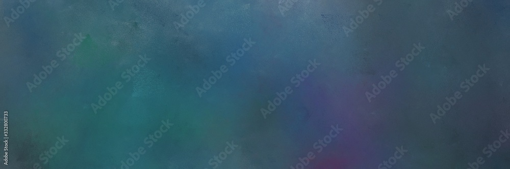 dark slate gray, teal blue and slate gray colored vintage abstract painted background with space for text or image. can be used as horizontal background graphic