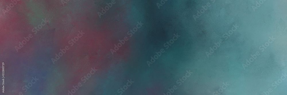 vintage abstract painted background with dark slate gray, cadet blue and pastel brown colors and space for text or image. can be used as horizontal background graphic