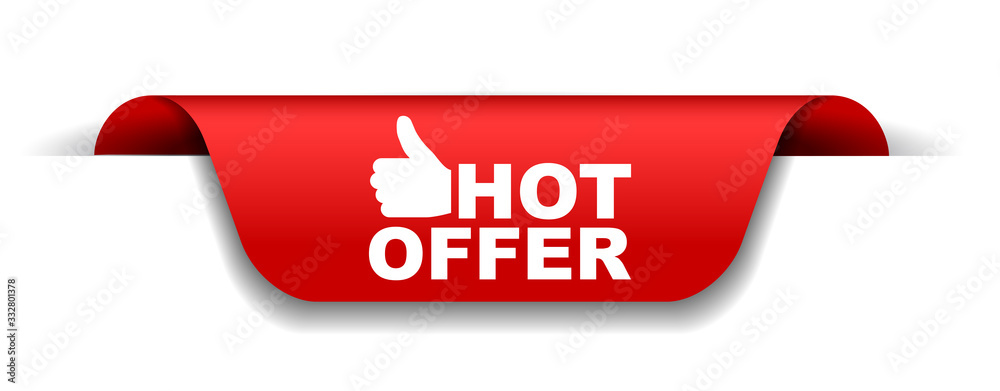 red vector illustration banner hot offer red vector illustration banner hot offer