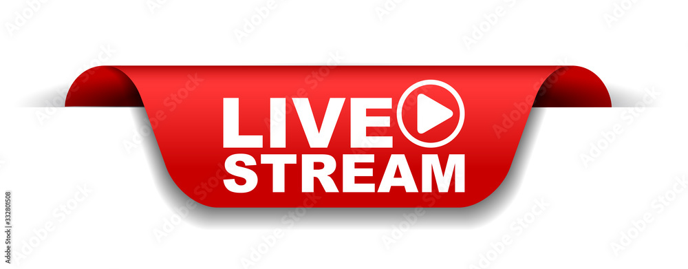 red vector illustration banner live stream red vector illustration banner live stream