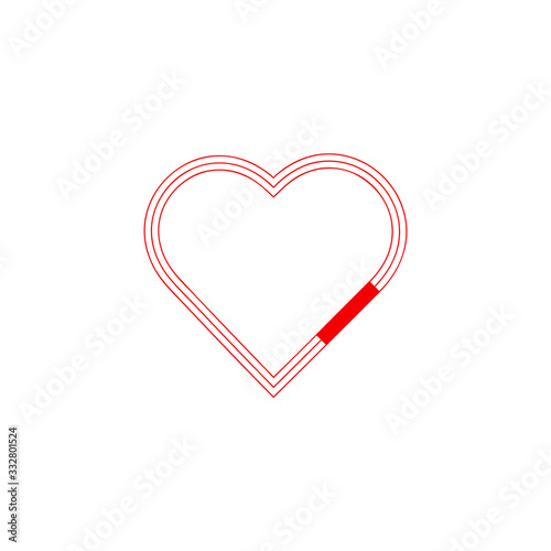 Heart line icon. Vector love logo. Stock illustration