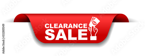 red vector illustration banner clearance sale