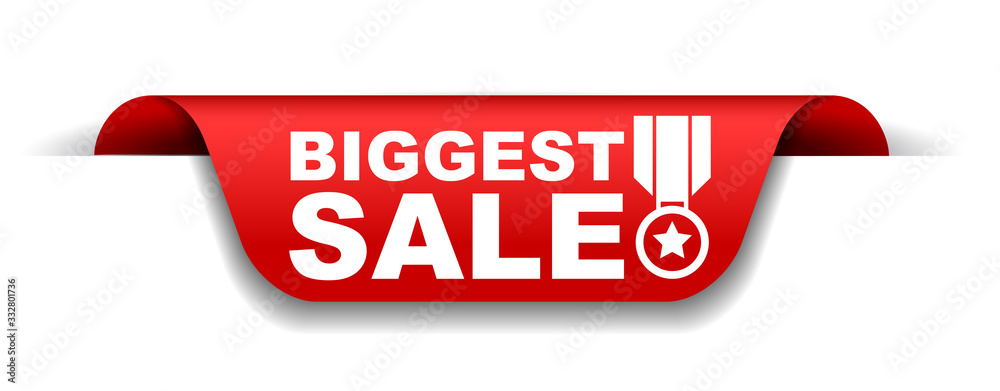 red vector illustration banner biggest sale