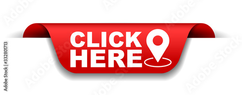 red vector illustration banner click here