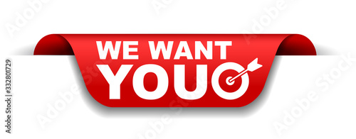 red vector illustration banner we want you