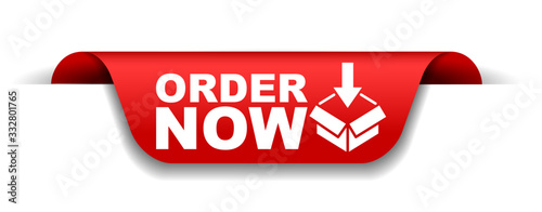 red vector illustration banner order now