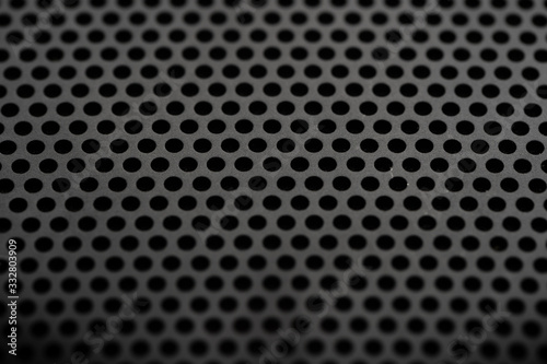 Wallpaper Mural Black metal texture with round holes. Industrial background. Torontodigital.ca