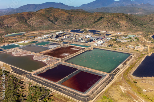 Fototapeta Tailing ponds at Korea Zinc's Sun Metals plant in Townsville, Qld