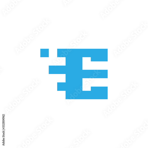 initial letter e abstract square concept logo