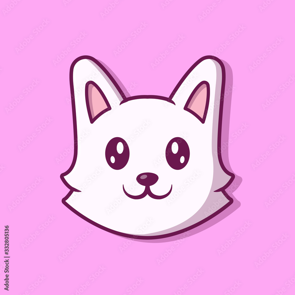 Cute Dog Face Vector Icon Illustration. Breed of Dog Face. Animal Icon Concept White Isolated. Flat Cartoon Style Suitable for Web Landing Page, Banner, Flyer, Sticker, Card, Background