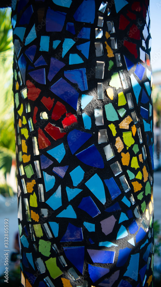 Naklejka premium Colorful Ornate Title Art at Old Town Square in Mexico