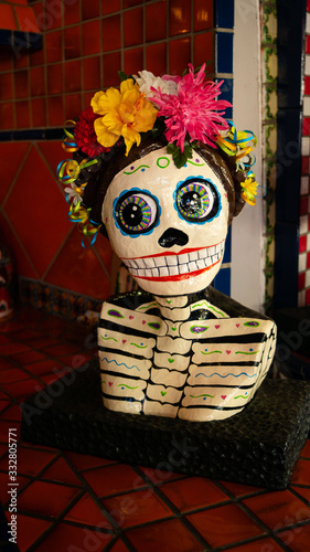 Big Bright Eyed Female Mexican Skeleton Art