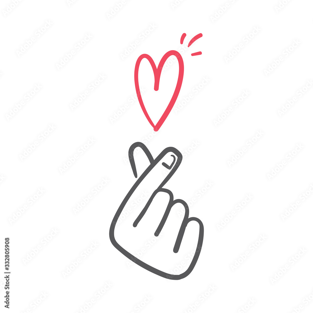 Obraz premium Asian gesture of love. Fingers heart.