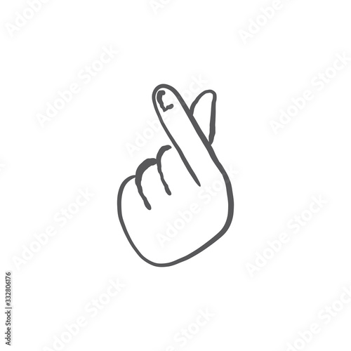 Asian gesture of love. Fingers heart.