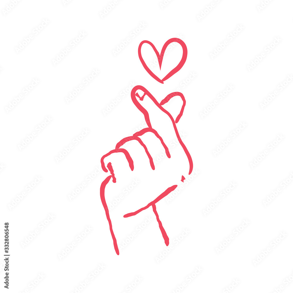 Asian gesture of love. Fingers heart. Asian gesture of love. Fingers heart.