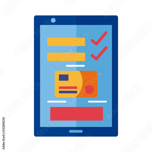 credit card and smartphone payment online flat style