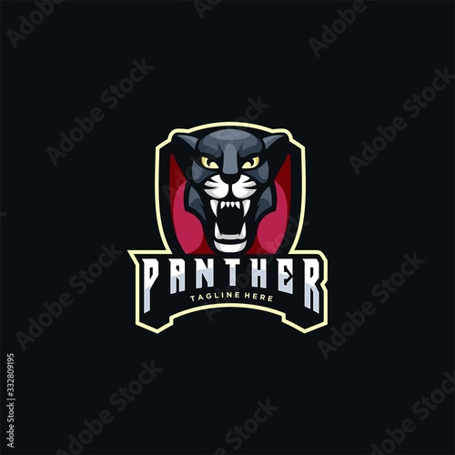 Vector Logo Illustration Panther E Sport and Sport Style.
