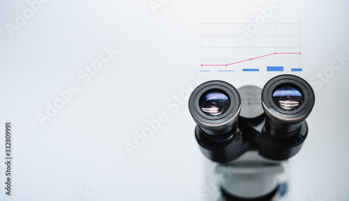  microscope on white background copy space