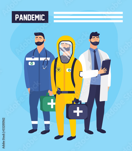 doctors group of pandemic suits