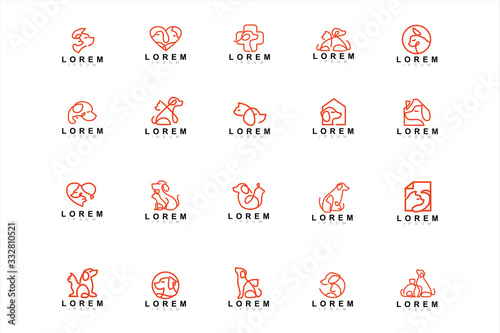 pack of pets logo icon illustration