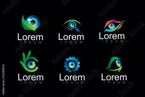 pack of eye logo icon illustration