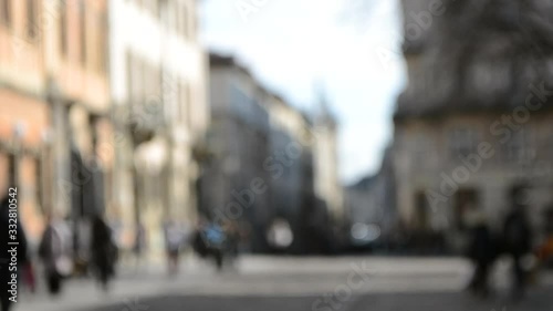 Wallpaper Mural Blurred Background of many people on street square city town. Torontodigital.ca