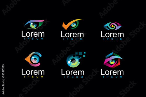 pack of eye logo icon illustration