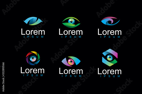 pack of eye logo icon illustration