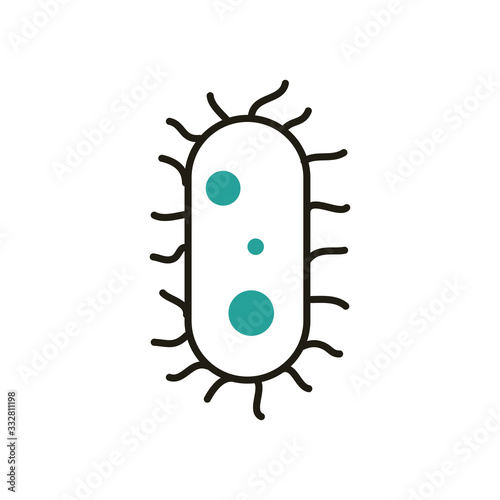 Isolated virus with legs half line half color style icon vector design