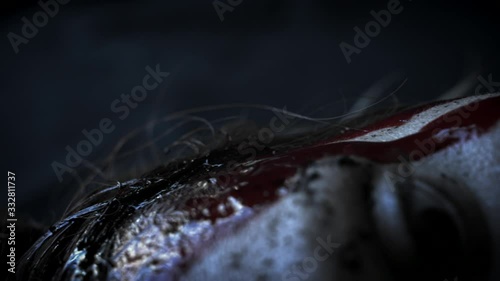 4k Dead Human Body Cadaver Laying Killed in Blood