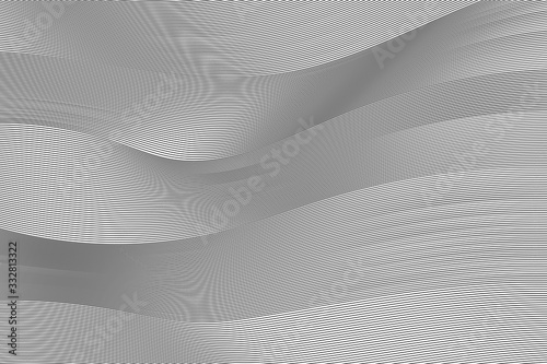 Abstract vector background, shades of gray. Wavy linear texture, optical illusion.